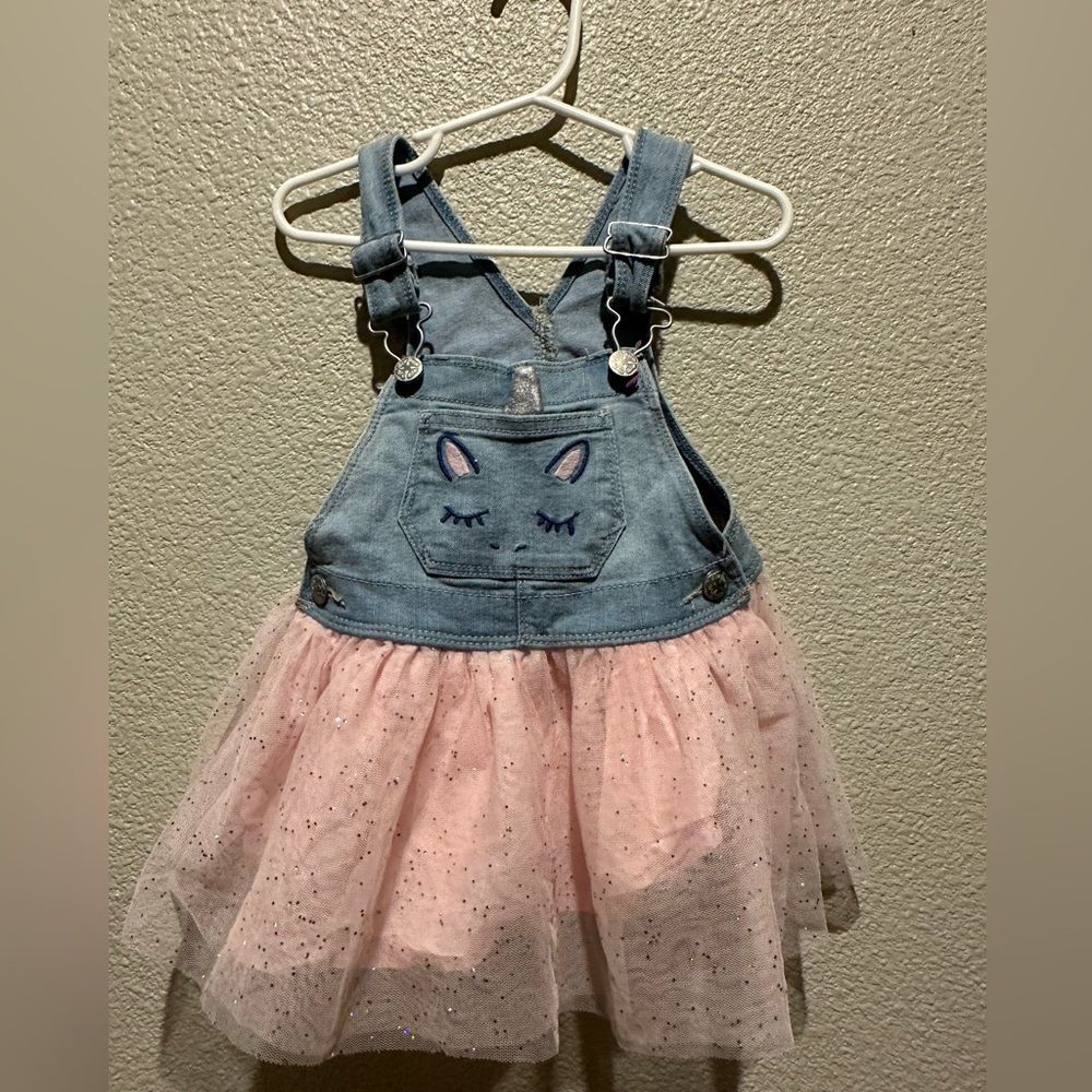 OshKosh B’Gosh Unicorn Toddler Girl Dress Overalls Size 2T